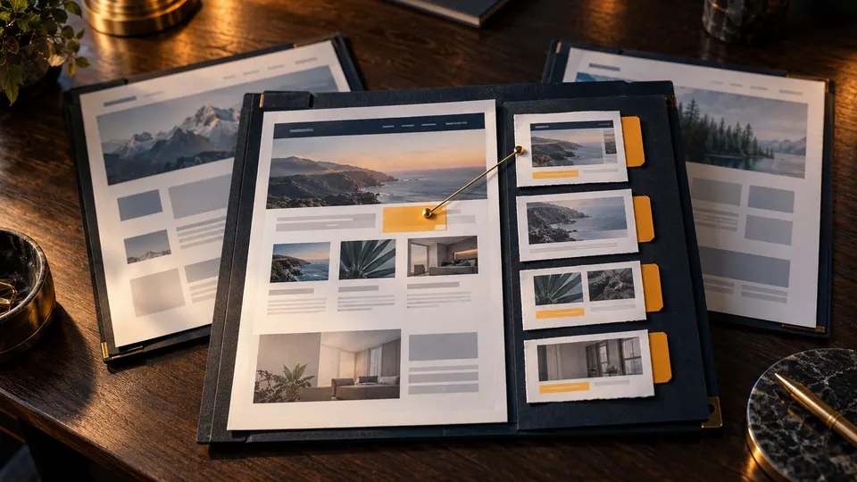Carpetas vinculan detalles web con pruebas y muestran cómo elegir un servicio de auditoría SEO.